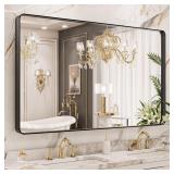 $190 LOAAO 50X30 Inch Black Metal Framed Bathroom