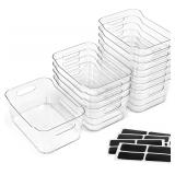 $30 12 PACK Multiuse Clear Plastic Storage Bins fo