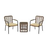 $224 Creston Gray 3-Piece Wicker Square Outdoor Pa