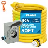 $241 Kohree 50 Amp Generator Cord and Power Inlet