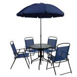 $880 Flash Furniture 6 pc Blue Steel Contemporary