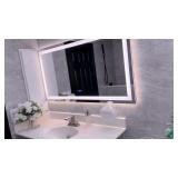 $1600 Amorho LED Bathroom Mirror 110' X40' with Fr