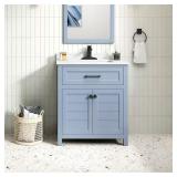 $399 Hanna 30 in. Single Sink Spruce Blue Bath Van