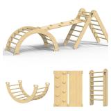 $54 Pikler Triangle Set, 7 in 1 Foldable Climbing