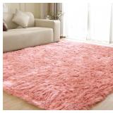 $280 ORINOVA Pink Area Rugs 8x10 Shag Large Washab