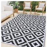 $80 Smiry Waterproof Outdoor Rug 8x10 ft, Reversib