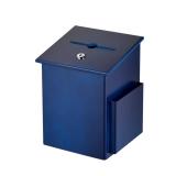 $46 Squared Wood Locking Suggestion Box, Blue