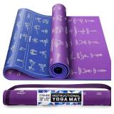 $60 Instructional Yoga Mat with Carrying Strap: Cu