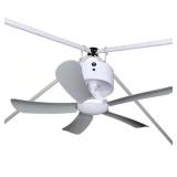 $150 31 in. W Outdoor White Rechargeable Ceiling F
