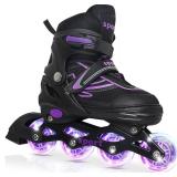 $35 SZ M- Kids Inline Skates for Girls Ages 6-12,