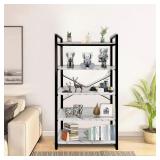 $74 AT-VALY Modern Bookshelf,5-Tier Bookcase MDF S