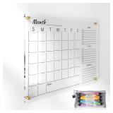 $44 24x16' Clear Acrylic Wall Calendar with Dry Er