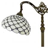 $190 WERFACTORY Tiffany Floor Lamp Cream Amber Sta