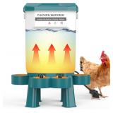 $74 Heated Chicken Waterer, Plastic Chicken Water