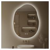 $150 LOVESPEJO 24x32 Inch Irregular Backlit Mirror