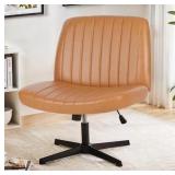 $92 Criss-Cross Legged Armless Chair with Wide Sea