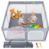 $41 Todale Play Pen - 50 x 50 x 27 in, GRAY - Baby
