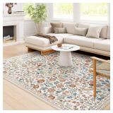$41 Moynesa Floral Washable Rugs, 8x10 Area Rug fo