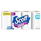 $18 Scott 1000 Toilet Paper, 8 Rolls, Septic-Safe,