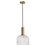 $69 Clear Glass Pendant Light with Brass Gold Base