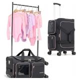 $135 Fanwoli 23' Dance Bag with Garment Rack 4 Whe