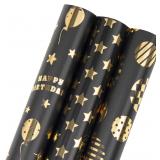 $19 Birthday Wrapping Paper Roll -3 LARGE ROLL-27i