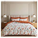 $66 Botanical Comforter Twin Orange Sage Floral Pl