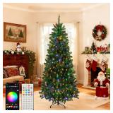 $150 6ft Smart Christmas Tree with 270 LEDs, 16M C