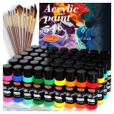 $33 Acrylic Paint Set 66 PCS of 54 Colors 2fl oz 6