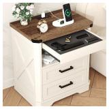 $120 Yusong Farmhouse Night Stand with Gun Drawer