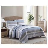 $68 Galewood 3-Piece Beige Striped Cotton Full/Que