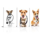 $40 iKNOW FOTO 3pcs Dog and Cat Art Prints Set Hom
