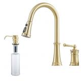 Clihome Kitchen Sink Faucet 3 Holes with Pull Out