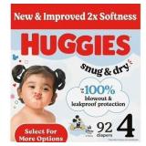 $48 Huggies Snug & Dry Baby Diapers, Size 4 (22-37
