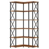 $120 HOOBRO Corner Bookshelf, 6-Tier L-Shaped Book
