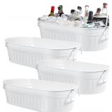 $102 Lallisa 4 Pcs Galvanized Ice Buckets 5.3 Gall