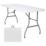 $80 Lakhow 6 FT Folding Table,Outdoor Indoor Plast