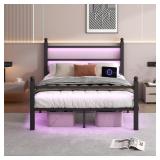 $90 CLIBFENG Full Size Bed Frame with Headboard an