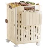 $120 MIKEE Laundry basket with wheels,2-Section Ro