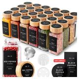 $30 EDELHAUS  Square Spice Jars with Bamboo Wooden