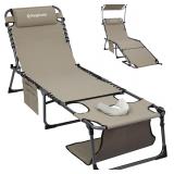 $110 KingCamp Lounge Chair with face Hole & Canopy