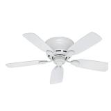 $90 Hunter Low Profile 42-in Fresh White Indoor Fl