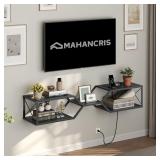 $45 MAHANCRIS Floating TV Stand with Power Outlet,