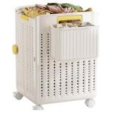 $48 MIKEE Laundry basket with wheels,2-Section Rol