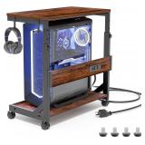 $67 Height Adjustable Computer Tower Stand with Ch