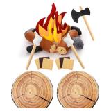 $30 Pretend Campfire 27pc Toys Set 4 Log Pillows 2