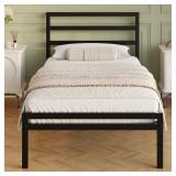 $55 Lutown-Teen 12 Inch Twin Bed Frame with Headbo