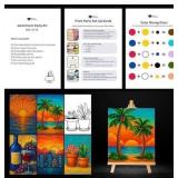 Adult Paint Party Kit (Set of 10)   Pre-Sketched C