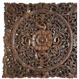 $145 Carved Wood Wall Art- Oriental Carved Lotus W