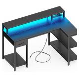 $100 SUPERJARE 47 inch L Shaped Gaming Desk with L